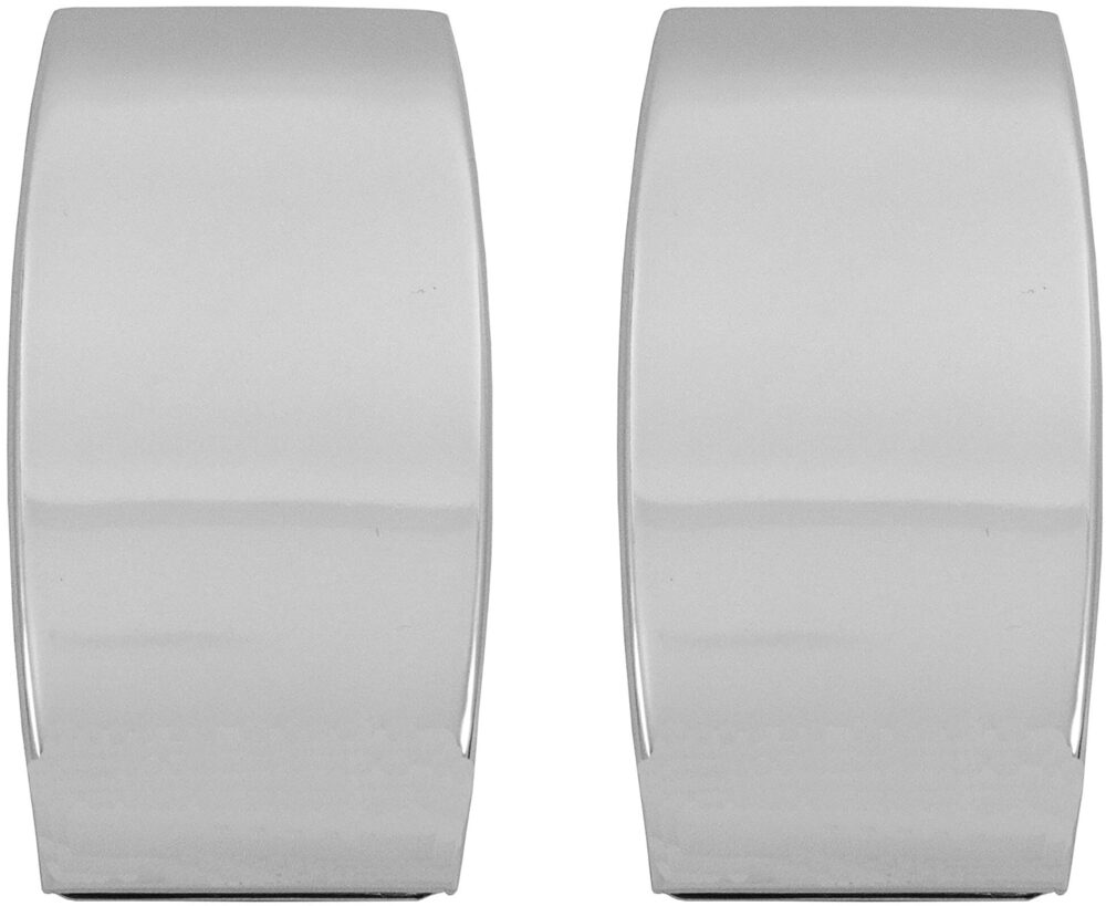 4354 Set of 2 Chrome-Plated Curved Stainless Steel Money Clips Silver